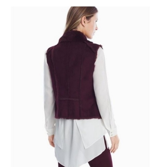 WHBM Wine Fur Vest Sz S - Picture 2 of 6